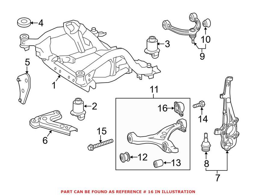 Mercedes Suspension Control Arm Bushing - Passenger Right 1663300243